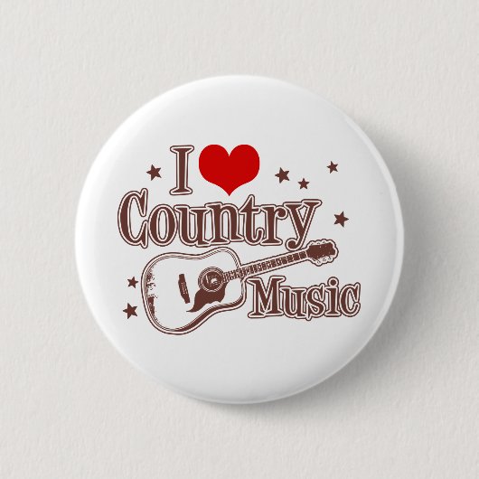 I Liebe Country Music Button (Vorderseite)