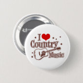 I Liebe Country Music Button (Vorne & Hinten)