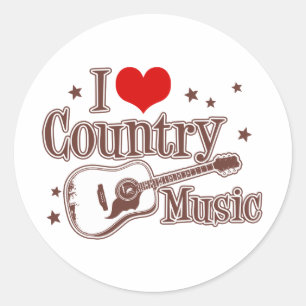 I Liebe Country Music Runder Aufkleber