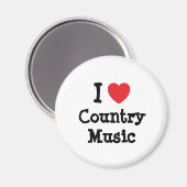 I Liebe Country Music - Sonderanfertigung personal Magnet (Vorderseite/Rückseite)