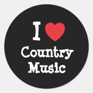 I Liebe Country Music - Sonderanfertigung personal Runder Aufkleber