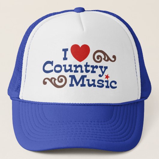 I Liebe Country Music Truckerkappe (Vorderseite)