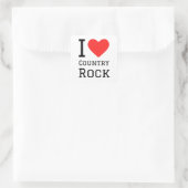 I Liebe Country Rock Quadratischer Aufkleber (Tasche)