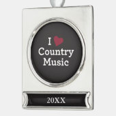 I Liebe-Countrymusik Banner-Ornament Silber (Links)