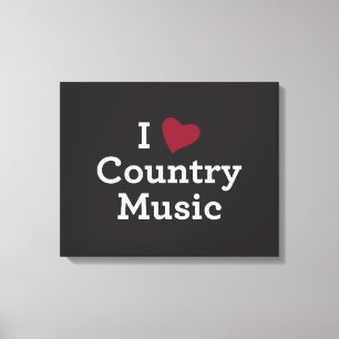 I Liebe-Countrymusik Leinwanddruck