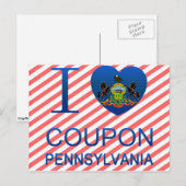 I Liebe Coupon, PA Postkarte (Vorne/Hinten)