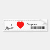 I Liebe Coupons - Rotes Herz und Bar Code Autoaufkleber (Vorne)