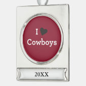 I Liebe-Cowboys Banner-Ornament Silber (Links)