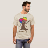 I Liebe Cowboys Gay Pride Rainbow Heart T-Shirt (Vorne ganz)