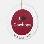 I Liebe-Cowboys Keramik Ornament (Links)