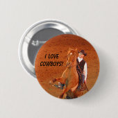 I LIEBE-COWBOYS! - Knopf Button (Vorne & Hinten)