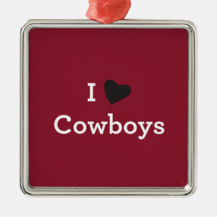 I Liebe-Cowboys Silbernes Ornament
