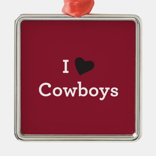 I Liebe-Cowboys Silbernes Ornament (Vorne)