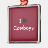 I Liebe-Cowboys Silbernes Ornament (Links)