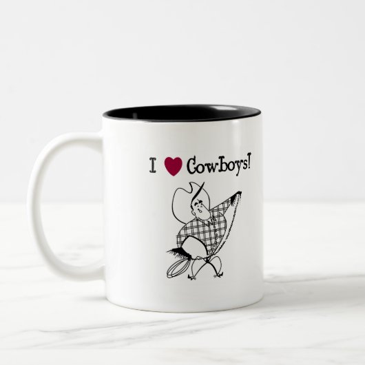 I Liebe Cowboys Zweifarbige Tasse (Links)