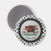 I Liebe Cows Magnet (Vorderseite/Rückseite)