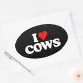 I LIEBE COWS OVALER AUFKLEBER (Umschlag)
