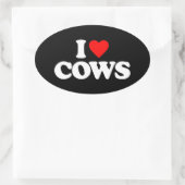 I LIEBE COWS OVALER AUFKLEBER (Tasche)