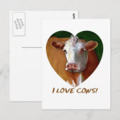I LIEBE COWS POSTKARTE (Vorne/Hinten)