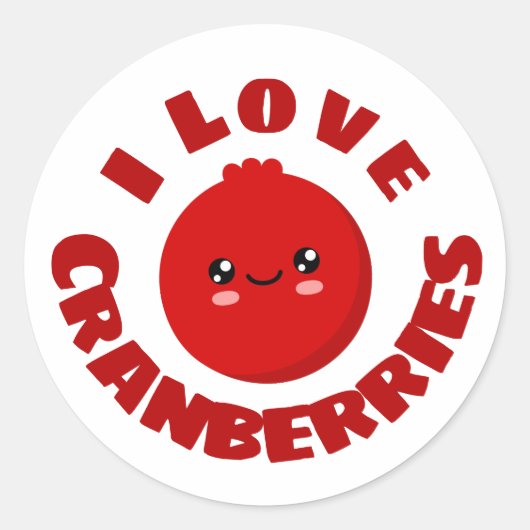 I Liebe Cranberries Klassischer Rundaufkleber Runder Aufkleber (Vorderseite)