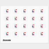I Liebe Crane Texas Runder Aufkleber (Blatt)