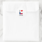 I Liebe Crane Texas Runder Aufkleber (Tasche)