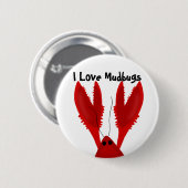I Liebe Crawfish Mudbugs Button (Vorne & Hinten)