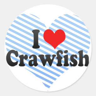I Liebe Crawfish Runder Aufkleber