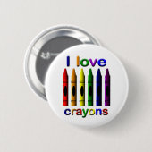 I Liebe Crayons Button Back Button (Vorne & Hinten)