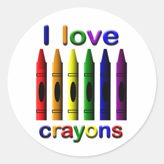 I Liebe Crayons Sticker (Vorderseite)