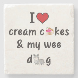 I Liebe Cream Cakes & My Wee Hund Steinuntersetzer