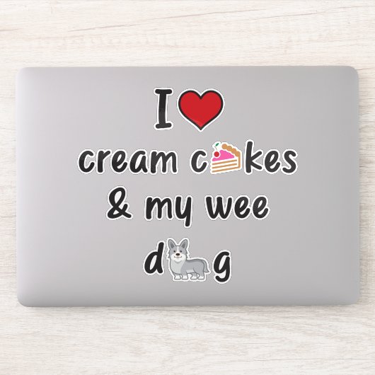 I Liebe Cream Cakes & My Wee Hund Stickers Aufkleber (Computer)