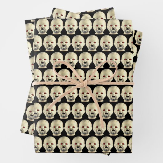 I Liebe Creepy Dolls - Puppenkopf Geschenkpapier Set (Beispiel)