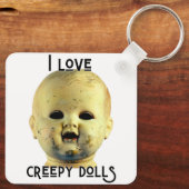 I Liebe Creepy Dolls - Puppenkopf Schlüsselanhänger (Rückseite)