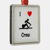 I Liebe-Crew (2) Silbernes Ornament (Rechts)