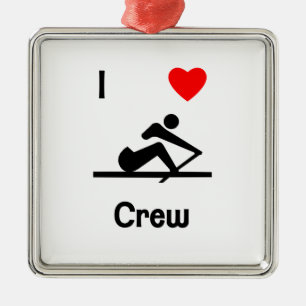 I Liebe-Crew (2) Silbernes Ornament