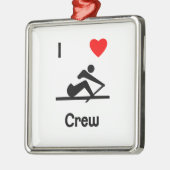 I Liebe-Crew (2) Silbernes Ornament (Links)