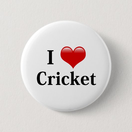 I Liebe Cricket Button (Vorderseite)
