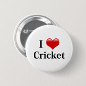 I Liebe Cricket Button (Vorne & Hinten)