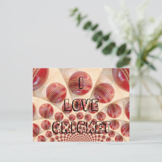 I Liebe Cricket Customizing Product Postcard Postkarte (Stehend Vorderseite)