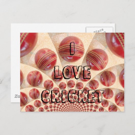 I Liebe Cricket Customizing Product Postcard Postkarte (Vorne/Hinten)