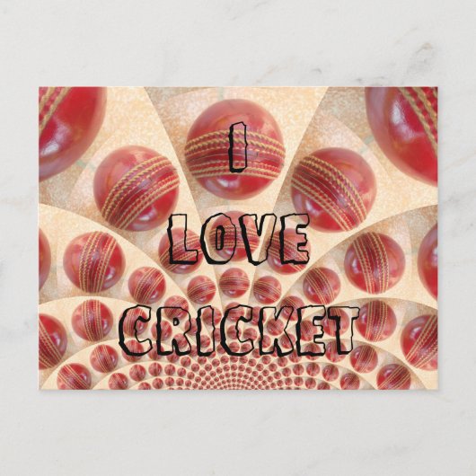 I Liebe Cricket Customizing Product Postcard Postkarte (Vorderseite)