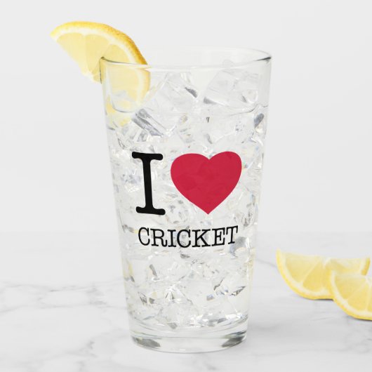 I LIEBE CRICKET GLAS (Vorderseite Ice)