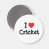 I Liebe Cricket-Herz-Brauch personalisiert Magnet (Vorderseite/Rückseite)