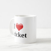 I Liebe Cricket Kaffeetasse (Vorderseite Links)