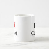 I Liebe Cricket Kaffeetasse (Mittel)