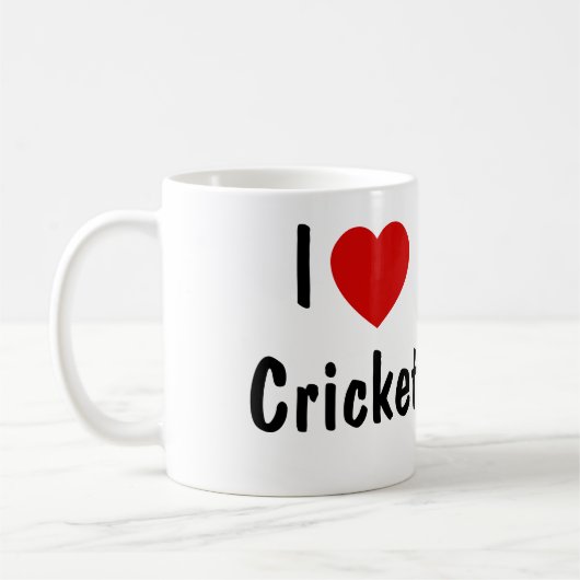 I Liebe Cricket Kaffeetasse (Links)