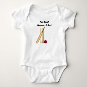 I Liebe Cricket mit Steckverbindern Baby Strampler