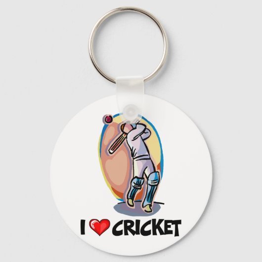 I Liebe Cricket Schlüsselanhänger (Vorderseite)