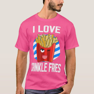 I Liebe Crinkle Cut Fries Funny Potato Lover T-Shirt